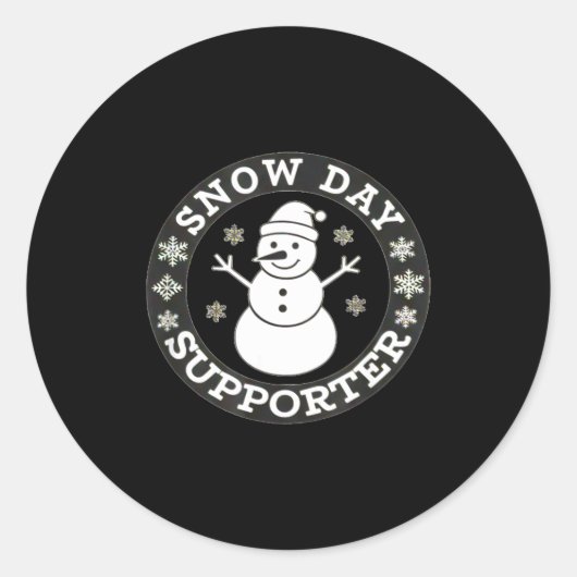 Snow Day Suprter Fun Winter Snowflake Teacher Stud Ronde Sticker (Voorkant)