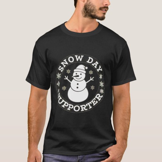 Snow Day Suprter Fun Winter Snowflake Teacher Stud T-shirt (Voorkant)