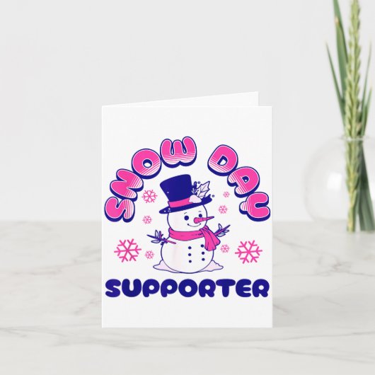 Snow Day Suprter, Funny Teacher Snowman Christmas  Kaart (Voorkant)