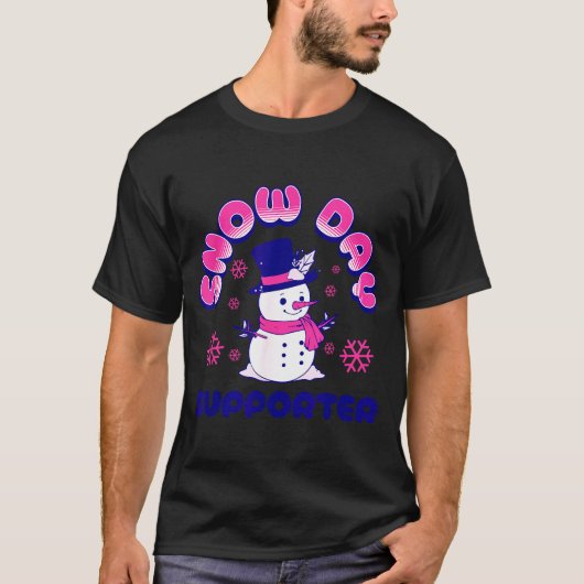 Snow Day Suprter, Funny Teacher Snowman Christmas T-shirt (Voorkant)