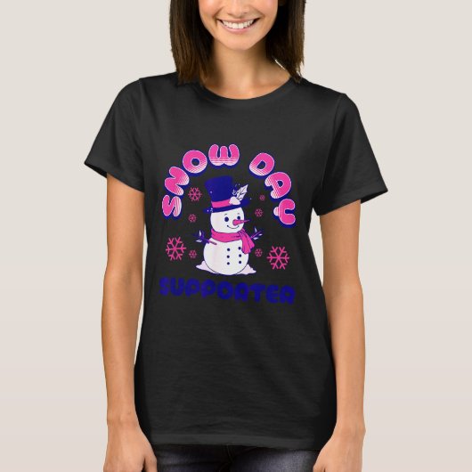 Snow Day Suprter, Funny Teacher Snowman Christmas  T-shirt (Voorkant)