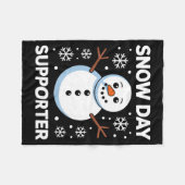 Snow Day Suprter Snow Snowflake Snowman Winter Tea Fleece Deken (Voorkant (Horizontaal))