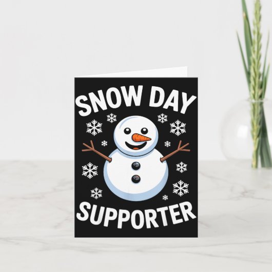Snow Day Suprter Snow Snowflake Snowman Winter Tea Kaart (Voorkant)