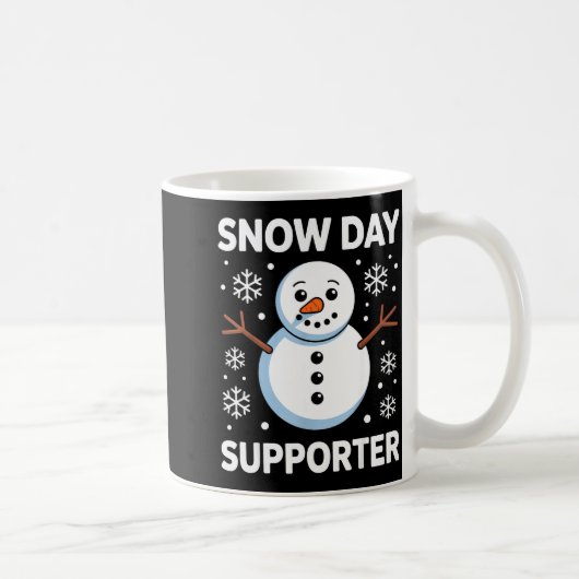 Snow Day Suprter Snow Snowflake Snowman Winter Tea Koffiemok (Rechts)