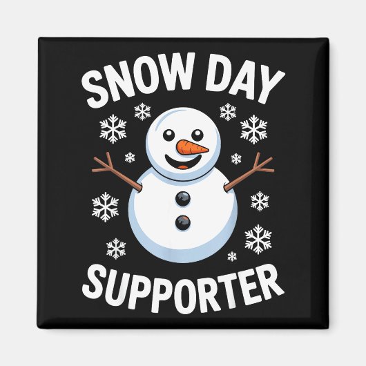 Snow Day Suprter Snow Snowflake Snowman Winter Tea Magneet (Voorkant)