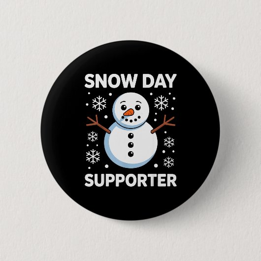Snow Day Suprter Snow Snowflake Snowman Winter Tea Ronde Button 5,7 Cm (Voorkant)