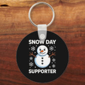 Snow Day Suprter Snow Snowflake Snowman Winter Tea Sleutelhanger (Voorkant)