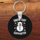 Snow Day Suprter Snow Snowflake Snowman Winter Tea Sleutelhanger (Voorkant)