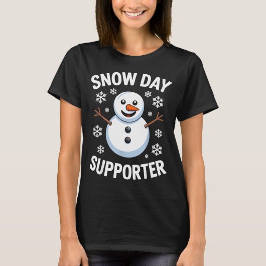 Snow Day Suprter Snow Snowflake Snowman Winter Tea T-shirt (Voorkant)