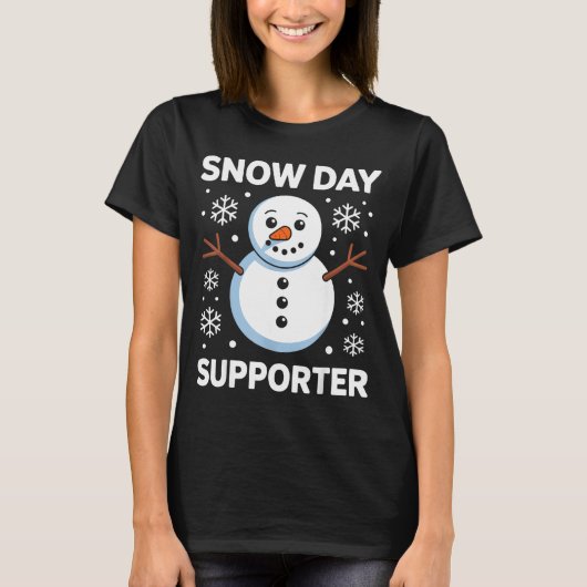 Snow Day Suprter Snow Snowflake Snowman Winter Tea T-shirt (Voorkant)