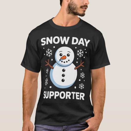 Snow Day Suprter Snow Snowflake Snowman Winter Tea T-shirt (Voorkant)