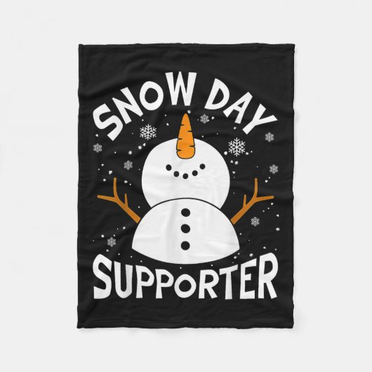 Snow Day Suprter Snowflake Funny Teacher Christmas Fleece Deken (Voorkant)