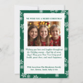 Snow Dayz Custom Photo Christmas Kaart | Green (Achterkant)