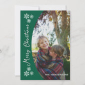 Snow Dayz Photo Collage Christmas Kaart | Green (Voorkant)