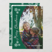 Snow Dayz Photo Collage Christmas Kaart | Green (Voorkant / Achterkant)