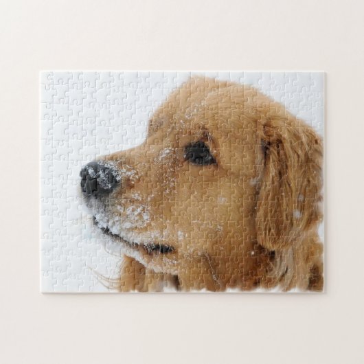 Snow Dog Golden Retriever Legpuzzel (Horizontaal)