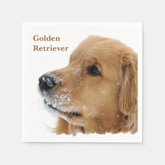 Snow Dog Golden Retriever Servetten (Voorkant)