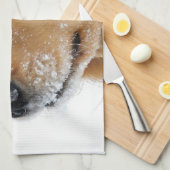 Snow Dog Golden Retriever Theedoek (Quarter Fold)