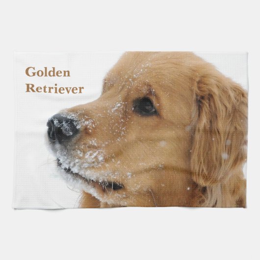 Snow Dog Golden Retriever Theedoek (Horizontaal)