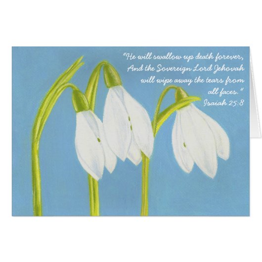 Snow Drops Sympathy Card JW (Voorkant Horizontaal)
