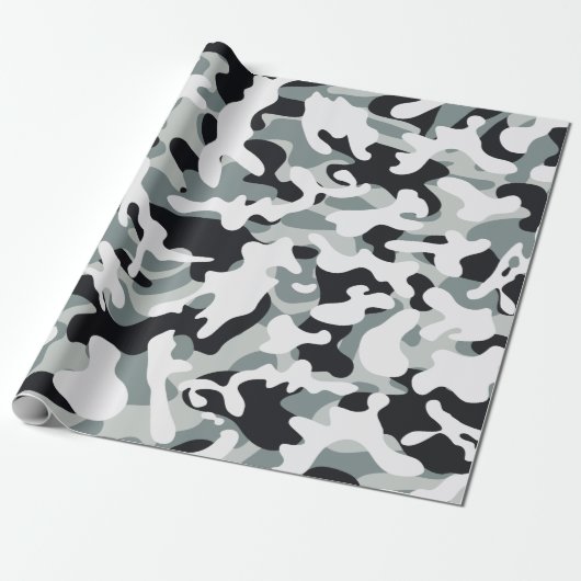 Snow Dust Camouflage Cadeaupapier (Uitgerold)