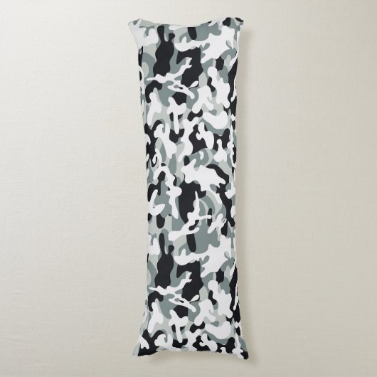 Snow Dust Camouflage Lichaamskussen (Voorkant Verticaal)