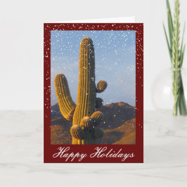 Snow Dust Saguaro Cactus  Vakantiedagen Kaart