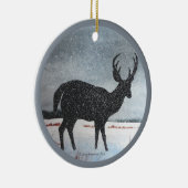 Snow Dusted Deer Keramisch Ornament (Rechts)