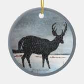 Snow Dusted Deer Keramisch Ornament (Voorkant)