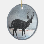 Snow Dusted Deer Keramisch Ornament (Links)