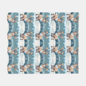 Snow Elk Brown Pattern Fleece Deken (Voorkant (Horizontaal))