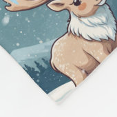 Snow Elk Brown Pattern Fleece Deken (Hoek)