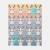 Snow Elk Schattige Kawaii Pattern Fleece Deken (Voorkant)