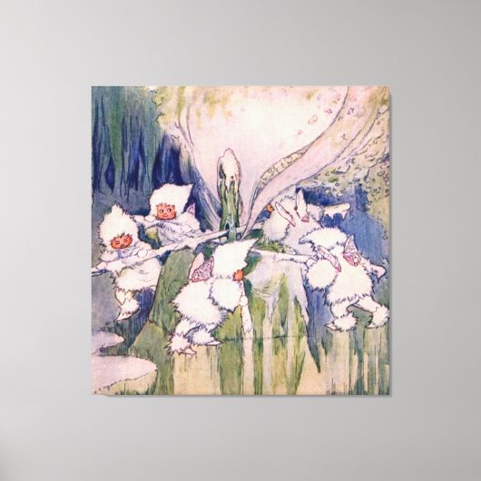 Snow Faeries Making Snow Canvas Afdruk (Voorkant)