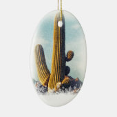 Snow Falling on Saguaro Keramisch Ornament (Rechts)