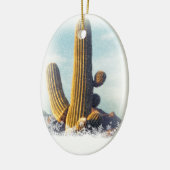 Snow Falling on Saguaro Keramisch Ornament (Links)