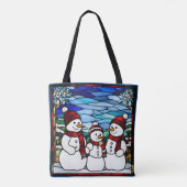 Snow Family Faux Glas in lood Tote Bag (Achterkant)