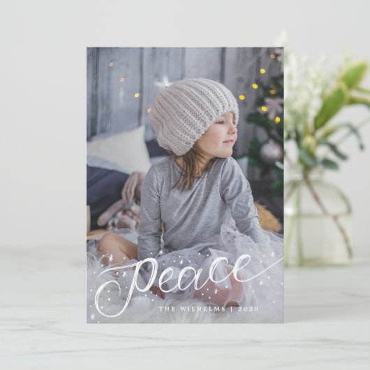 snow - feestkaart kaart (Staand voorkant)