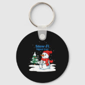 Snow-fi Signal Lost Funny Christmas Snowman Wifi  Sleutelhanger (Voorkant)