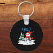 Snow-fi Signal Lost Funny Christmas Snowman Wifi Sleutelhanger (Voorkant)