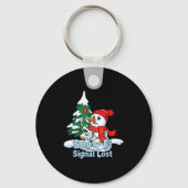 Snow-fi Signal Lost Funny Snowman Christmas Art Sleutelhanger (Voorkant)