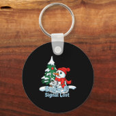 Snow-fi Signal Lost Funny Snowman Christmas Art Sleutelhanger (Voorkant)