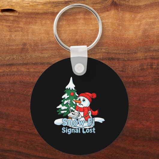Snow-fi Signal Lost Funny Snowman Christmas Art Sleutelhanger (Voorkant)