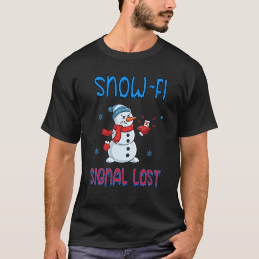 Snow-Fi Signal Lost Funny Winter T-Shirt (Voorkant)
