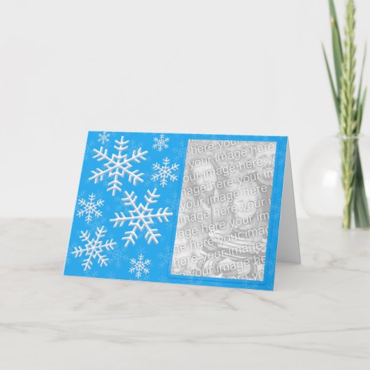 Snow Flake Cascade Custom Photo Card Feestdagen Kaart (Voorkant)