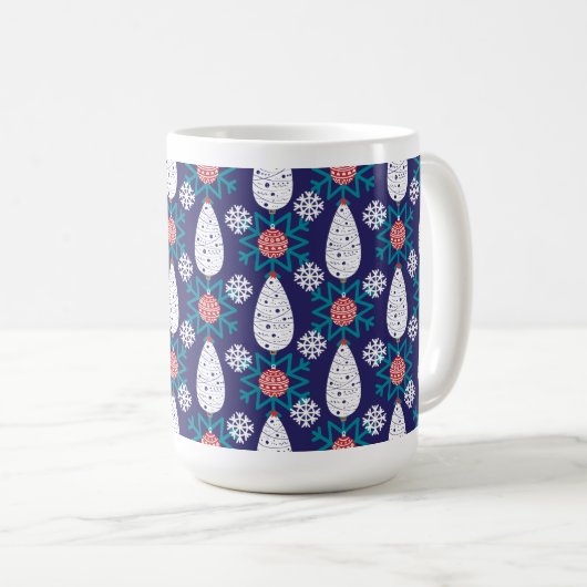 Snow Flake Pattern Coffee Mok (Voorkant rechts)