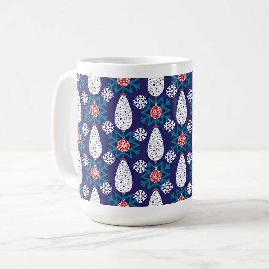 Snow Flake Pattern Coffee Mok (Voorkant links)