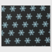 Snow Flake Wrapping Paper On Black Backing Cadeaupapier (Vlak)