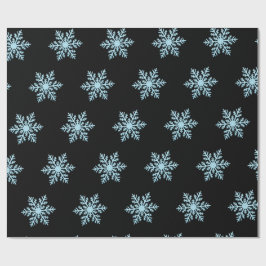 Snow Flake Wrapping Paper On Black Backing Cadeaupapier