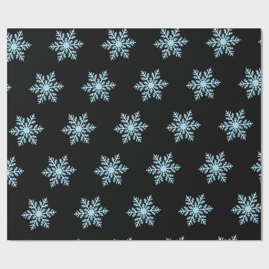 Snow Flake Wrapping Paper On Black Backing Cadeaupapier (Vlak)